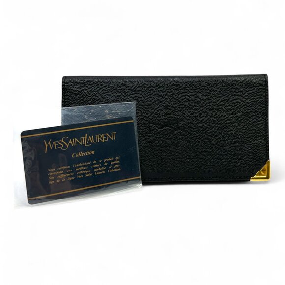 Yves Saint Laurent Long Black Leather Wallet - Picture 9 of 9